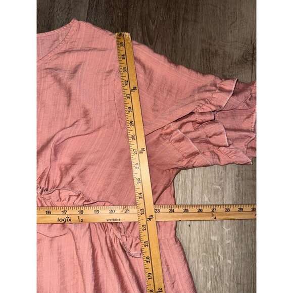 Shein Curve Pink Ruffle Sleeve Dress 4XL Cotton - Picture 5 of 5